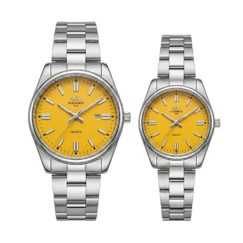 set-elegance-yellow خرید ساعت ست زنانه و مردانه الگانس رویال